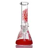 11 Zoll roter Baum einzigartige Glasbongs Glaswasserbongs Pfeifenbecher gerade Bong-Wasserpfeife mit Eisfänger-Downstem 14-mm-Schüssel kostenloses Geschenk