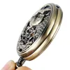 Bronze Vintage évider cas grue conception Handwind mécanique montre de poche numéro romain cadran unisexe montre FOB pendentif chaîne reloj de