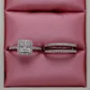 Choucong New Arrival Couple Rings Luxury Jewelry 925 Sterling Silver Princess Cut 5A Cubic Zirconbia CZ Diamond Wedding Bridal Rin281u