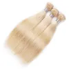 Hot sale 100g 4pcs Hair Weaves Double Wefts 100g/pc 613 Russian Blonde human hair Color 613 Can be Dyed Human Hair Extension