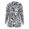 Women Blazer Fashion Zebra Print Long Longed V-Deace Suit Office Onder Button Long Blazer Dames Blazers Jasje T#