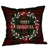 Décorations de Noël Taie d'oreiller Plaid Elk Ours Ptinted Coussin Couvre Xams Coton Lin Canapé Housse de Coussin Maison Fête Taie D'oreiller Chaude