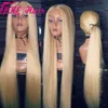 Perruque Lace Front Wig synthétique brésilienne lisse, couleur blond miel 613, 8 - 26 pouces, 1B 613, perruques frontales pour femmes africaines noires