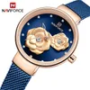 NAVIFORCE ROSE GOLD Watch Femmes Watchs Full Steel Ladies Women039s Watch Woard 2019 Blue Color Fashion8591964