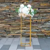 10pcs/ Lot Vases Gold/ White Flower Stand Metal Road Lead Wedding Centerpiece Table Flower Rack for Event Party Decoration