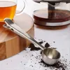Rostfritt stål Kaffemätande Scoop med påse Clip Sealing Multifunktion Bakning Mätning Sked kryddor Mjölk Glass Scoop DH1288