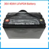 1500W 36V 40AH Batteri 12s 36V LIFEPO4 EBIKE BATTERY GRATIS Tull med 43,8V 5A Laddare