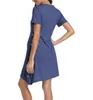 Maternity Dress Dresses With Short Sleeve Button Solid Color Summer Women Dress1