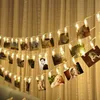 10 30 50 LED Appeso Immagine Po Peg Clip Fata Luci della stringa Festa Matrimonio Compleanno Appeso pograph Decor1317Y