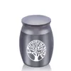 Round Tree of Life Pendant Small Keepsake Urns for Human/Pet Ashes Mini Cremation Urn Aluminum Alloy Memorial Ash Holder 30x40mm