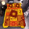 アフリカスタイルのムーンプリント寝具セット先住民族アート女性プリント布団カバーセットクイーンキングキルトカバーベッドリネンT200422