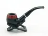 Handgemaakt Black Stitching Red Wood Pipe Wood Tobacco Gift Bend Pipe