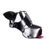 Bondage Microfiber Headgear Leather Dog Puppy Red Tongue Roleplay Hood Cosplay Mask Head #R45