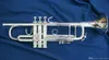 Trompet Bach Gümüş Kaplama LT180S 37 orijinal mavi kasa ile oyulmuş trompet