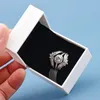 3 in 1 Luxury RING set Princess Wish Rings Round Sparkle Halo Ring for Pandora 925 Sterling Silver ring with Original box