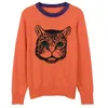 Fashion- End Red Cat Jacquard Pullover Mujer Marca Mismo estilo Beads Crystals Knitting Women's Sweaters Runway Style Sweaters 062503