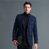 Costumes d'automne pour hommes, costumes de mariage à carreaux, deux boutons, revers, vêtements de marié, Tuxedos, une seule veste, costume Blazer de fête de bal