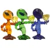 Healthy Cigarette CSYC DA011 Hookah Alien Dab Rig Bong Glass Pipe About 18cm Height Oil Rigs Smoking Hand Pipes 5 Colors