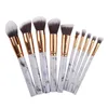 10pcs Marble Patten Makeup Brush for Cosmetic Powder Foundation Eyeshadow Lip Makeup Brushes Set Beauty Tool