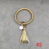 Fashion Pu Leather Tassel Bangle Keychain Bracelet Key Ring Round Sunflower Leopard Cactus Solid Keyring Pendant Gifts WX9-1649