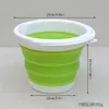 Portable folding barrel silica gel plastic water bucket outdoor car washing and fishing traveling house multifunctional 10L51
