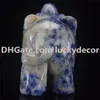 Wholesale 1.5"/2"Hand Carved Natural Blue Aventurine Sodalite Quartz Crystal Fetish Elephant Healing Guardian Statue Figurine Crafts 10pcs
