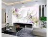 3D customized large photo mural wallpaper Simple fashion elegant rose flower circle 3D living room TV background mural Wall paper for walls