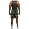 Camisetas para hombres chándal para hombre chalets sin mangas pantalones cortos para correr camuflaje verano casual 2 pieza breve set de trajes de vía eólica urbano