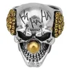 Mode Hip Hop Men039s Edelstahlring Hochwertiges Design Clown Punk Biker Ring Größe 7142350236