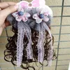 Curly Wig Hair Bow Clip Hair Accessories Princess Girl Lace Pearl Cute New Sweet Kids Braid Hairpin Headwear 0108