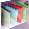 Silicone Food Fresh Bags Reusable Fridge Food Storage Containers Fridge Food Airtight Seal Preservation Bag Home Ziplock Bags 4 Color ZYQ396