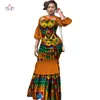 여름 드레스 아프리카 패브릭 Dashiki 인쇄 드레스 절반 퍼프 슬리브 인어 드레스 맥시 드레스 여성 플러스 사이즈 의류 6xl WY2465