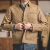 Nowa wysokiej jakości kurtka i narzędzie płaszcza American Retro Heavy Oil Wax Center Khaki Khaki Klasyczna podwójna kurtka Slim Men Y1919350509