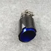 Auto Styling Burnt Blue Rvs Uitlaatsysteem Tips Universeel voor Auto's Glanzende Koolstofvezel Demper Nozzle End Tailpipes