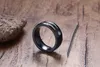 Модные мужские титановые кольца для обручальных колец черные чистые титановые стальные кольца Drop254o
