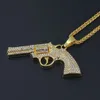 Fashion-pistolet pistolet diamenty Naszyjniki dla mężczyzn Western Luxury Naszyjnik Alloy Dżetów Kubańskie Łańcuchy Biżuteria Darmowa Wysyłka