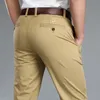 Zomer zakelijke mannen casual leger recht lichtgewicht lange broek mannelijke dunne katoen zwart blauw werk broek man khaki