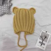 Конфеты цветов Дети Зимняя теплая шапка шарика Beanie вязания крючком мальчиков девочек Трикотажное Cat Ear Теплый Hat