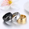 Stainless Steel Blank band Ring Gold Black Matt Art Rings Women Men Fashion Jewelry Will and Sandy