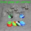 Capteurs de cendres en verre classiques pour fumer, adaptateurs de récupération de 14 à 14 mm avec bangers à quartz mâles de 4 mm et 14 mm et récipients en silicone de 5 ml