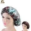 Kobiety Podwójna Warstwa Silky Du-Rag Hair Cover Akcesoria Wave Caps Rags Floral Bonnet Salon Hat Turban Durag Doo Rag Headwrap