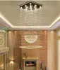 Moderne quadratische Kristalllüster Regentropfen bündig Deckenleuchte Treppe Pendelleuchten Leuchten Hotel Villa zwei Kristallkugelform