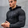 2019 New Men Cotton Zipper Patchwork Hoodies Sweatshirt Gyms Fitness Hooded Pullover Man Casual Sportswear Brand Clothing