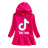 Tik Tok Hoodies Dresses Baby Girls Clothes Cotton Hooded Dress top Fashion Tiktok Teen Kids Casual Sportswear