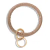 Wholesale- trendy fashion ins designer cute lovely simple outdoor sports leather bangle bracelet for woman with key ring