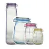 25pcs Mason Jar Shaped Colorful Matte Plastic Stand Up Zipper Lock Packaging Bag Dried Flower Party Gifts Reclosable Packing Storage Bag