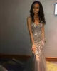 2019 Shinny Beaded Mermaid Prom Aftonklänningar Sparkly Crystals Spaghetti Lång Formell Party Gown Plus Size Pagant Klänning Anpassad