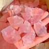 200 g naturlig rå rosa roskvartkristall grovt stenprov för tumling, polering, wicca reiki kristallläkning