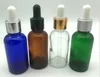 1 oz 30 ml e sıvı cam damlalık şişe kehribar mavi yeşil şeffaf renk beyaz altın sabotaj belirgin kap için ejuice masaj uçucu yağ parfüm