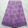 5Yards pz Meraviglioso tessuto di cotone africano blu royal e ricamo floreale tessuto di pizzo svizzero voile per vestito BC72-5251Z